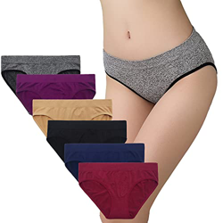SHEKINI Braguita Bikini Invisible sin Costura de Talla Baja para Mujer Pack DE 4/6 (M, A) en oferta