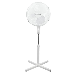 Kamberg 00008060 - Ventilador de 40 cm con patas blancas (3 velocidades, altura regulable, silencioso, rejilla segura, 45 W) en oferta