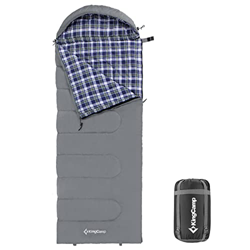 KingCamp Saco de Dormir Ultraligero de Momia Grande Individual para Adultos Camping Montaña Portátil Bolsa de Compresión Verano 220 x 80cm características
