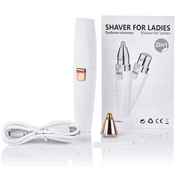 #N/D 2 en 1 Ceja Trimmer Maquinilla De Afeitar Sin dolor Labios Cuerpo Facial Removedor De Pelo Para Mujeres Hombres Con Incorporado Led Luz Usb Recar precio
