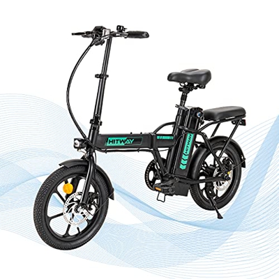 HITWAY Bicicleta eléctrica, batería extraíble de 7.5 Ah, Motor de 250 W, Rueda de 16 Pulgadas, Bicicleta de Ciudad, E Bike Ligera y Plegable con Asist