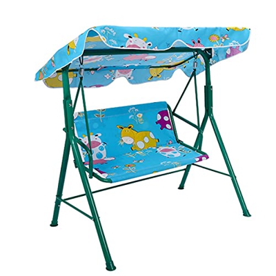 ZLRE Silla de Columpio de Dos plazas para niños, Silla Hamaca para niños al Aire Libre con Dosel, para jardín Exterior, Patio, balcón, Capacidad máxim