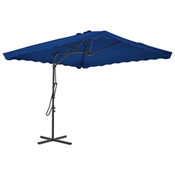 Leepesx Sombrilla de jardín con Palo de Acero Protección Solar UV para Jardín Carpas Azul 250x250x230 cm características