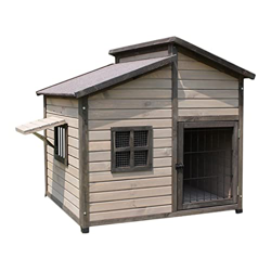 Casetas para perros Casa para Mascotas A Prueba De Lluvia De Madera Maciza Al Aire Libre Casa para Perros A Prueba De Sol Perrera Grande, Mediana Y Pe en oferta