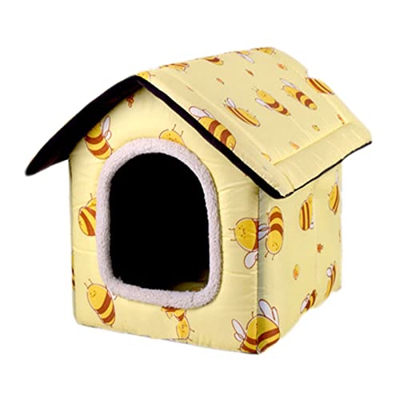 YHWD Totalmente ExtraíBle Y Lavable Casetas para Perros Interior, Gran Espacio Casitas para Perros PequeñOs, Casetas para Perros Exterior,Bee,XL