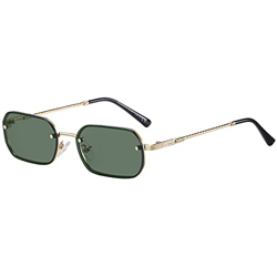 H HELMUT JUST Gafas de Sol Pequeñas para Hombre Mujer Rectangulares Retro Vintage sin Montura UV400 Verde en oferta