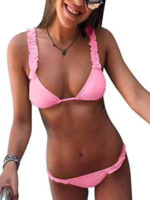 UMIPUBO Mujer Conjunto de Bikini de Dos Piezas Bañador Trajes de Baña Bikini de Mujer Conjunto de 2 Piezas de Cuello Halter Traje de baño Bañador Divi