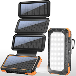 BLAVOR Solar Charger 20000mAh Power Bank,18W 3A Fast Charger Outdoor External Battery with 4 Solar Panels&Camping Light&Compass&PD USB C for Laptop/iO características
