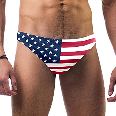 Traje de baño de la bandera americana de los hombres de los E.E.U.U. traje de baño sexy traje de baño natación corto
