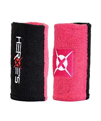 Heroe's Muñequera de esponja Wirstband bicolor 12 cm (Rosa/Negro)