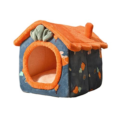 YHWD Gran Espacio Casitas para Perros PequeñOs, Totalmente ExtraíBle Y Lavable Casetas para Perros Interior, Casetas para Perros Exterior,Carrot,L