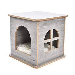 XMSIA Casas para Mascotas Arena for Gatos Mascotas estrenar del Gato Mini casa del Animal doméstico Casa de Madera Mascota Casa Cálida para Cachorros  en oferta