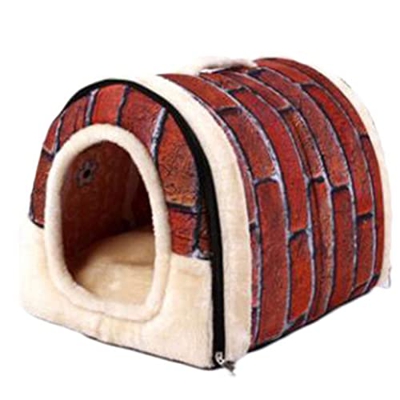 YHWD Caseta para Perros Tela Dar Sombra Y Calidez, Casa De Perro Grande Interior, Caseta para Exteriores con ExtraíBle Y Lavable,Retro,S