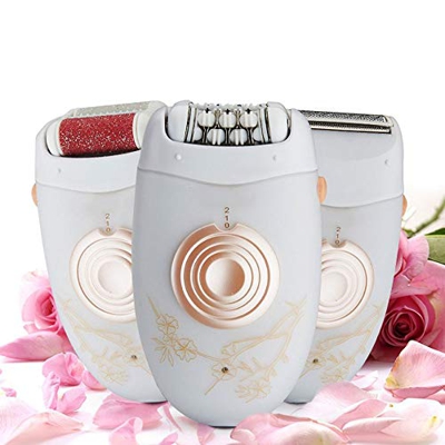 FUJGYLGL Pie eléctrica Amoladora con la lámpara eléctrica de Afeitar del removedor del Pelo EpilatorShaving/desplume/Exfoliante Triple Cuchilla