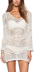 Xinlong Traje de baño de mujer Irregular de encaje punto bikini Cover Up monocolor sexy ropa de playa, 82-white, Talla única características