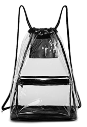 SPEEDEVE Mochila Transparente con cordón Aprobado por Estadio,5009-Negro precio