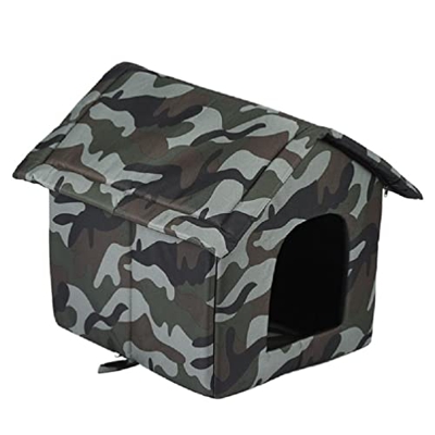 Dog House Kennel Winter Weatherproof Pet Tent con techo extraíble Cuerda fija Feral Cat Enclosed Warm Sleeping Nest casas para perros pequeños y media