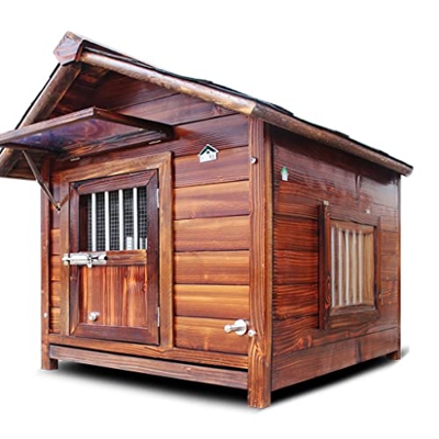 Casetas para perros Casa para Perros De Madera Maciza Casa para Mascotas A Prueba De Lluvia Al Aire Libre Casa para Perros Cálida De Invierno Jaula pa