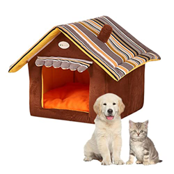 Caseta Para Perros, Caseta Para Mascotas Al Aire Libre, Perrera Para Perros Exterior Cálido Casa De Perro Interior Impermeable, Casa Para Gatos Calent en oferta