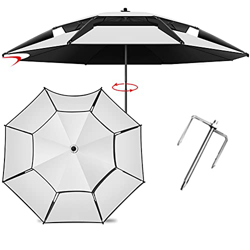 Sombrilla de Playa,Parasol de Patio Impermeable UPF 50+,Sombrilla de Mesa de Jardín Ventilado de 2 niveles,Sombrilla de Mercado al Sire Libre Portátil en oferta