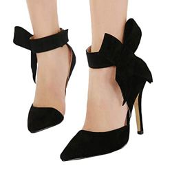 Minetom Sandalias de Mujer Tacones Altos Sandalias de tacón Aguja Fiesta de Noche Zapatos Novia Bombas Sandalias con Lazo A Negro 43 EU características