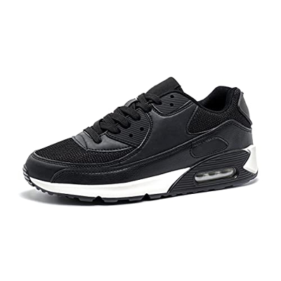 Zapatillas de Deportivas Mujer Zapatos para Correr Hombre Calzado Deportivo Sneakers Caminar Tenis Zapatillas de Running Fitness Malla Negro/Blanco EU