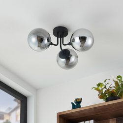 Lindby Arnella plafón, negro, vidrio humo características