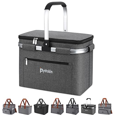 Picnic Basket Thermal Basket Shopping Basket Cooler Bag Cool Bag Cooler Bag Bag Shopping Bag Cooler Bag for Food Transport, Breakfast, Lunch (30 litro