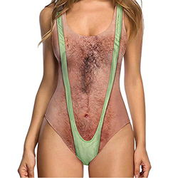 Overdose Mujer Estampado 3D Mankini De Borat Monokini para SeñOrita De Interesante Cabello Broma De Fiesta De Traje De BañO Kawaii Oferta Cintura Alta en oferta