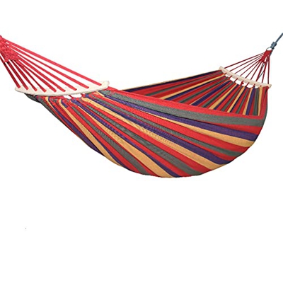 MCPPP Hamaca de Camping de Lona al Aire Libre, doblado Palo de Madera Steady GANTE Swing HERCADO Silla HANDMAT Azul Rojo 250 * 150 CM 2 Personas