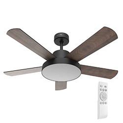UNIVERSALBLUE | Ventilador de Techo con Luz LED Silencioso | Mando a Distancia | 5 Aspas Reversibles | Diámetro 122 cm | Potencia 60 W | Temporizador  características