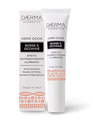 Suero DAERMA Bolsas y Ojeras con Ácido Hialurónico con Efecto Descongestionante Inmediato, Iluminador y Abrillantador - 15 ml de Gel características