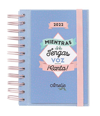 Agenda Amelie Classic Blue 2022 - Agenda anual 2022 / Agenda 2022 día por página - Agenda 12 meses desde Enero de 2022 a Diciembre de 2022 | Producto 