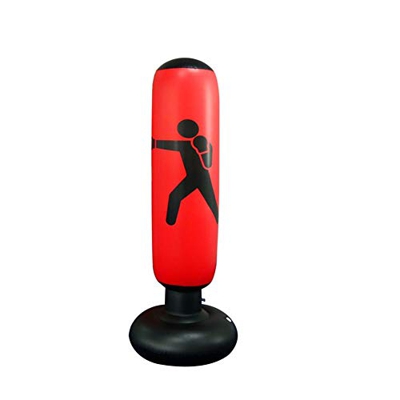 QEPOL Saco de Boxeo de Fitness, Pesado Entrenamiento de Patada Inflable Vertical Fitness Target Tower Bag Bolsa de Fitness Inflable Saco de Arena Fitn