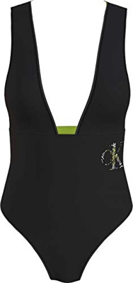 Calvin Klein Plunge One Piece-rp Parte Superior de Bikini, Pvh Negro, S para Mujer