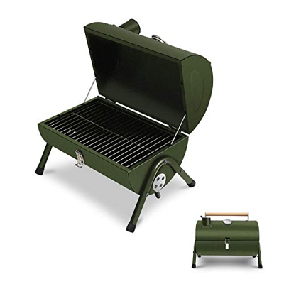 JJ JUJIN Parrilla de carbón portátil barbacoa parrilla plegable parrilla para cocinar al aire libre, camping y picnic verde