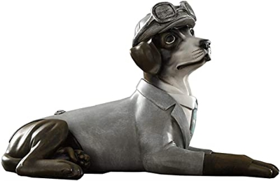 JQDMBH Modelo de Juguete para Perros Estatuillas de Perros Simulación Lucky Gentleman Ornamentos for Perros Resina Material artesanía, for gabinete de