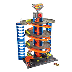 Hot Wheels City Mega garaje, pista de coches de juguete con almacenamiento de vehículos (Mattel HFH03) en oferta
