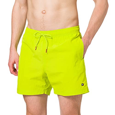 Tommy Hilfiger Slim Fit Mid Length Swim Shorts Bañador, Verde (Citrus Lime), M para Hombre