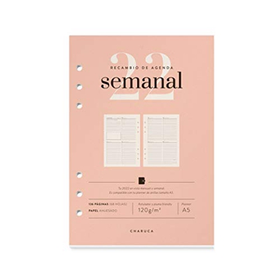 CHARUCA Recambio agenda 2022. Semanal. A5, varios