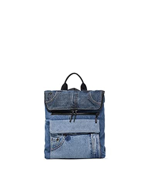 Desigual Back_Denim PATC, Mochila. para Mujer, Azul, Einheitsgröße