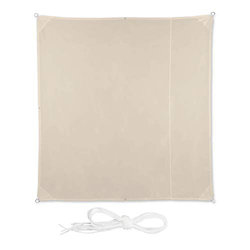 Relaxdays, Beige, Toldo Vela Cuadrado, Impermeable, Protección Rayos UV, con Cuerdas para tensar, 2 x 2 m características