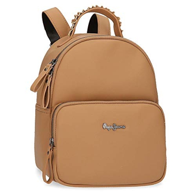 Pepe Jeans Aina Mochila Beige 20x26x10 cms Piel sintética 5,2L