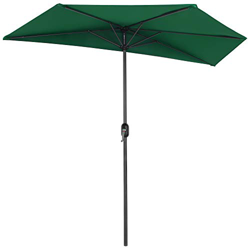 SONGMICS Parasol excéntrico, Sombrilla de balcón con semicírculo Dia. 2,7 m, con manivela, Sombrilla con protección UPF50+, Base no incluida, para ter en oferta