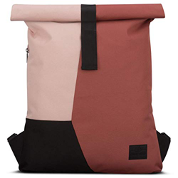 Mochila con Solapa Rojo-Rosa - JOHNNY URBAN Oskar Bolsa de Hombre y Mujer de Botellas de Plástico Reciclado - Multicolor con Solapa Superior - Moderna en oferta