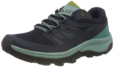 Salomon Outline Gore-Tex (impermeable) Mujer Zapatos de trekking, Azul (Trellis/Navy Blazer/Guacamole), 45 ⅓ EU