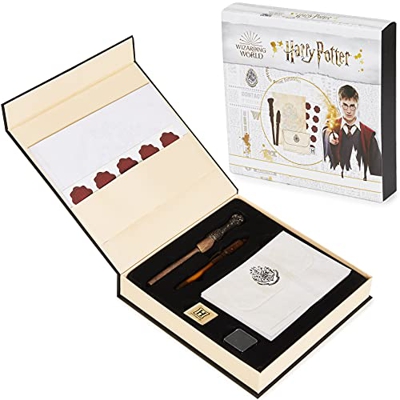 Harry Potter Set de Escritura, Papeleria Bonita con Cuaderno Sellos Sobres Papel Boligrafo Magico Pegatinas, Merchandising Oficial Regalos Para Niños 