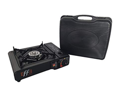 Hornillo de gas de camping en maletín, alimentación de gas butano, consumo de gas 155 g/h, energía térmica nominal producida 2,5 kW en oferta