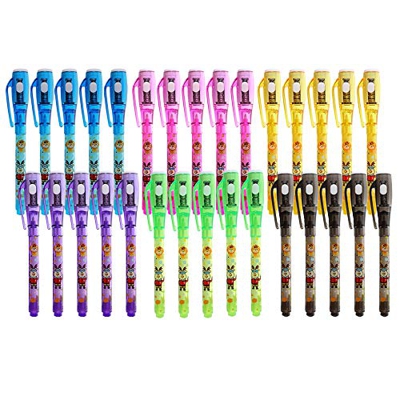 MaIeDen 30 Piezas boligrafo de Tinta Invisible Y mágico de luz UV para Mensajes Secretos y Fiestas Noticias Regalos Sencillas mágicas para niños y niñ