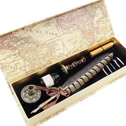 GC QUILL Juego de Bolígrafos de Caligrafía de Plumas Vintage con 5 Plumines Adicionales y Tinta, Soporte para Bolígrafos Sello y Cera para Arte, Escri precio